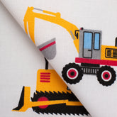 4.2 OZ COTTON POPLIN - PRINTED - CONSTRUCTION WHITE