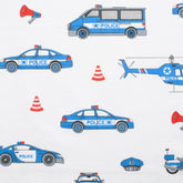 4.2 OZ COTTON POPLIN - PRINTED - POLICE WHITE