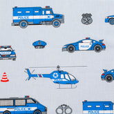 4.2 OZ COTTON POPLIN - PRINTED - POLICE GREY