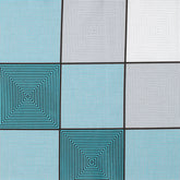 4.2 OZ COTTON POPLIN - PRINTED - TURQUOISE/GREY/WHITE SQUARES
