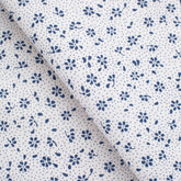 4.2 OZ COTTON POPLIN - PRINTED - WHITE - BLUE SMALL FLOWERS